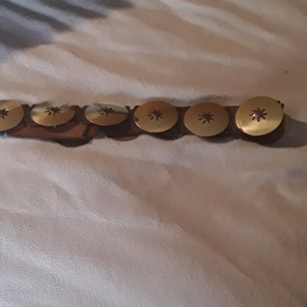 Vintage leather and copper belt